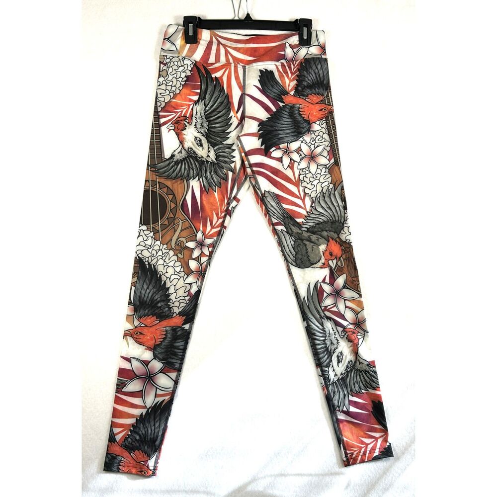 Eagle Rock WERKSHOP Triathlon Compression Leggings Ukulele Bird Floral XL